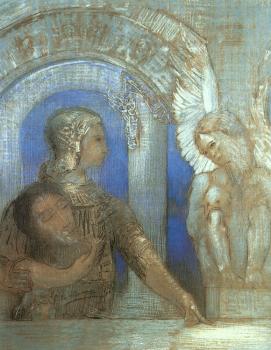Odilon Redon : Mystical Knight (Edipus and the Sphinx)